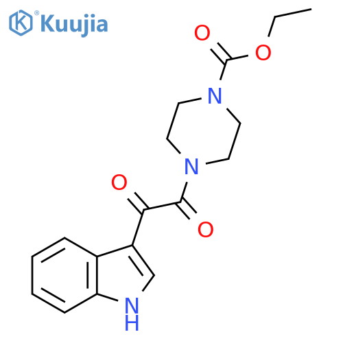 ethyl 4-[2-(1H-indol-3-yl)-2-oxoacetyl]piperazine-1-carboxylate structure