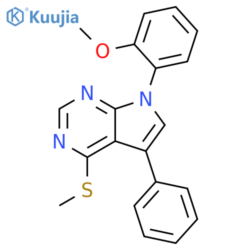 7-(2-methoxyphenyl)-4-(methylsulfanyl)-5-phenyl-7H-pyrrolo[2,3-d]pyrimidine structure
