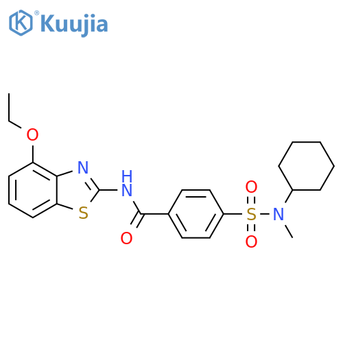 4-[cyclohexyl(methyl)sulfamoyl]-N-(4-ethoxy-1,3-benzothiazol-2-yl)benzamide structure