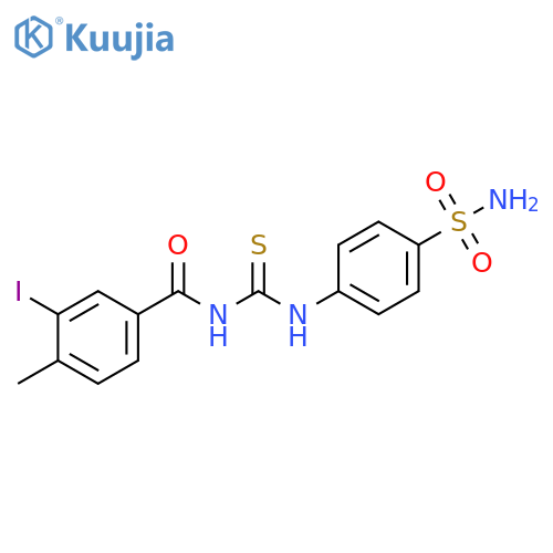3-(3-iodo-4-methylbenzoyl)-1-(4-sulfamoylphenyl)thiourea structure