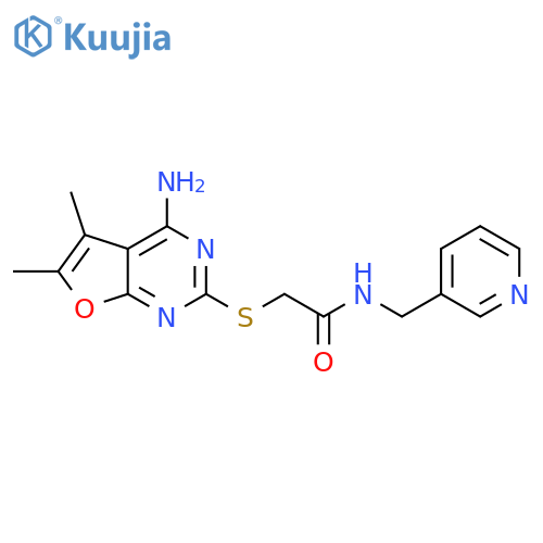 2-({4-amino-5,6-dimethylfuro2,3-dpyrimidin-2-yl}sulfanyl)-N-(pyridin-3-yl)methylacetamide structure