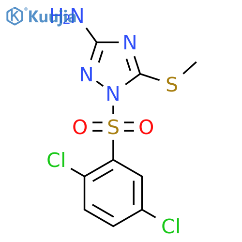 1-((2,5-Dichlorophenyl)sulfonyl)-5-methylthio-1,2,4-triazole-3-ylamine structure