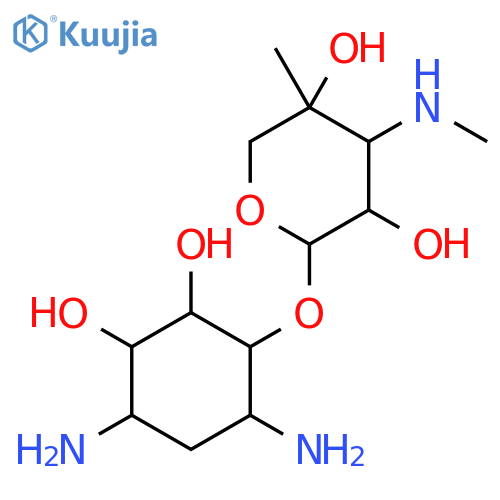 (2R,3S,4R,5R)-2-[(1S,2R,3R,4S,6R)-4,6-diamino-2,3-dihydroxycyclohexyl]oxy-5-methyl-4-(methylamino)oxane-3,5-diol structure