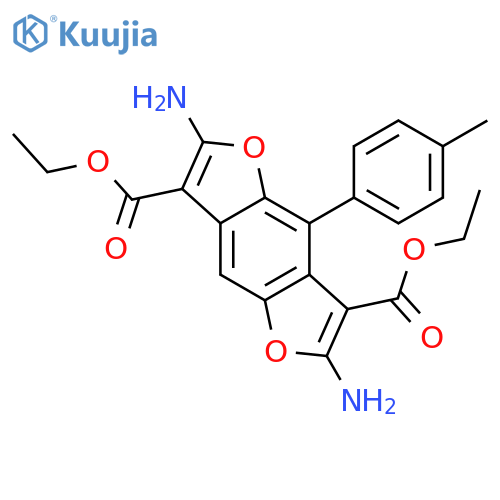 6,12-diethyl 5,11-diamino-8-(4-methylphenyl)-4,10-dioxatricyclo7.3.0.0^{3,7}dodeca-1,3(7),5,8,11-pentaene-6,12-dicarboxylate structure