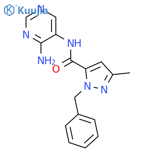 1H-Pyrazole-5-carboxamide,N-(4-amino-5-pyrimidinyl)-3-methyl-1-(phenylmethyl)- structure