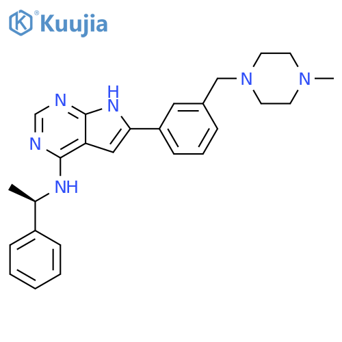 1H-Pyrrolo[2,3-d]pyrimidin-4-amine,6-[3-[(4-methyl-1-piperazinyl)methyl]phenyl]-N-[(1R)-1-phenylethyl]- structure