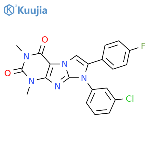 8-(3-chlorophenyl)-7-(4-fluorophenyl)-1,3-dimethyl-1H,2H,3H,4H,8H-imidazo1,2-gpurine-2,4-dione structure