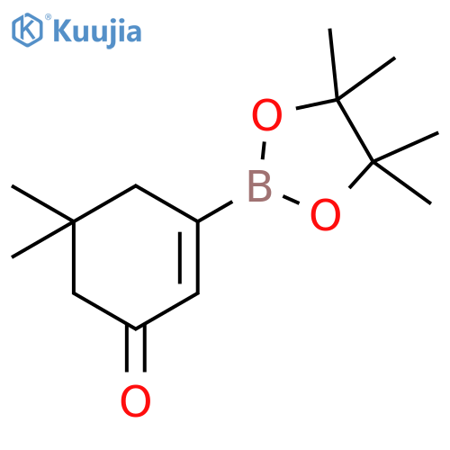 5,5-dimethyl-3-(tetramethyl-1,3,2-dioxaborolan-2-yl)cyclohex-2-en-1-one structure