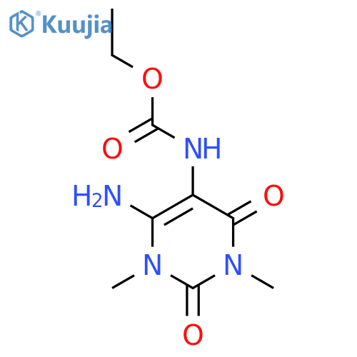 Carbamic acid,N-(6-amino-1,2,3,4-tetrahydro-1,3-dimethyl-2,4-dioxo-5-pyrimidinyl)-, ethylester structure