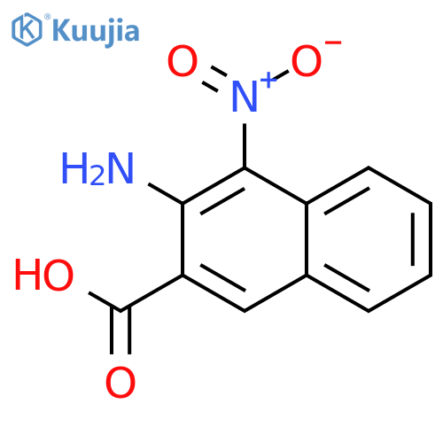 2-Naphthalenecarboxylic acid, 3-amino-4-nitro- structure