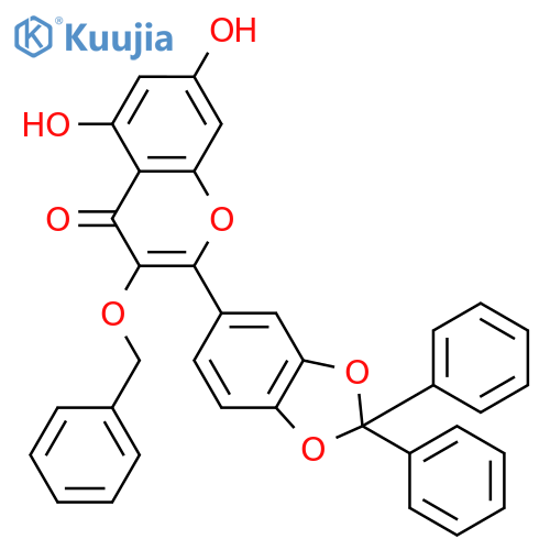 2-(2,2-Diphenyl-1,3-benzodioxol-5-yl)-5,7-dihydroxy-3-(phenylmethoxy)-4H-1-benzopyran-4-one structure