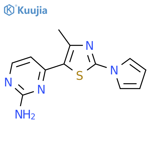 2-Pyrimidinamine, 4-[4-methyl-2-(1H-pyrrol-1-yl)-5-thiazolyl]- structure