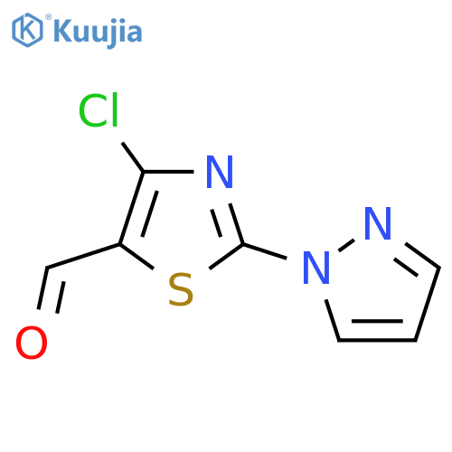 4-chloro-2-(1H-pyrazol-1-yl)-1,3-thiazole-5-carbaldehyde structure