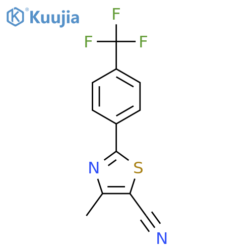 4-methyl-2-[4-(trifluoromethyl)phenyl]-1,3-thiazole-5-carbonitrile structure