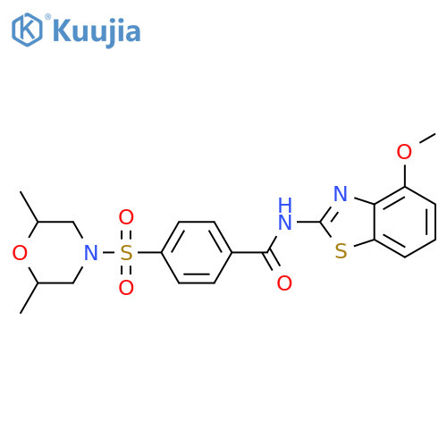 4-[(2,6-dimethylmorpholin-4-yl)sulfonyl]-N-(4-methoxy-1,3-benzothiazol-2-yl)benzamide structure