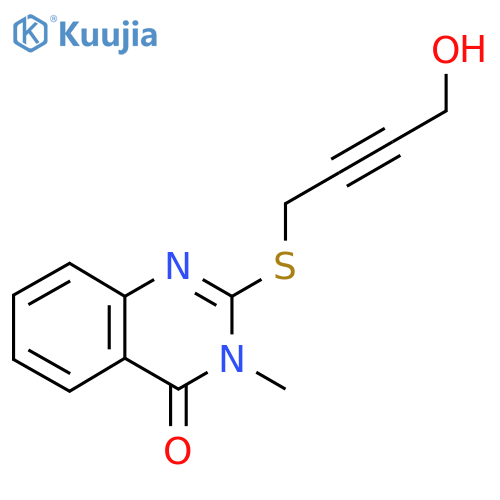 2-[(4-hydroxybut-2-yn-1-yl)sulfanyl]-3-methylquinazolin-4(3H)-one structure