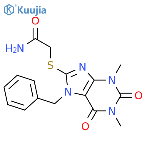 2-(7-benzyl-1,3-dimethyl-2,6-dioxo-2,3,6,7-tetrahydro-1H-purin-8-yl)sulfanylacetamide structure