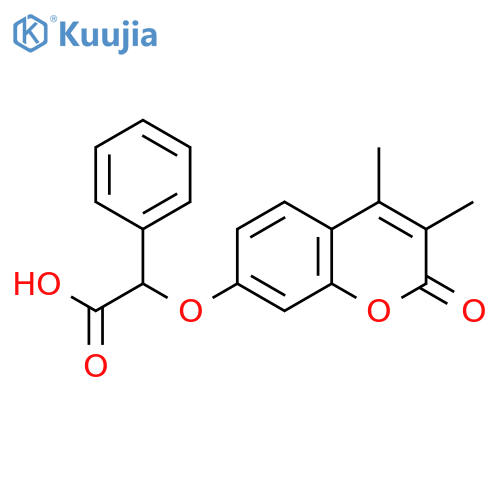 2-(3,4-dimethyl-2-oxochromen-7-yl)oxy-2-phenylacetic acid structure