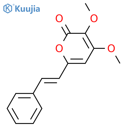 2H-Pyran-2-one, 3,4-dimethoxy-6-[(1E)-2-phenylethenyl]- structure