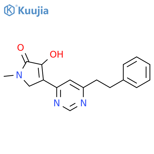 2H-Pyrrol-2-one,1,5-dihydro-3-hydroxy-1-methyl-4-[6-(2-phenylethyl)-4-pyrimidinyl]- structure