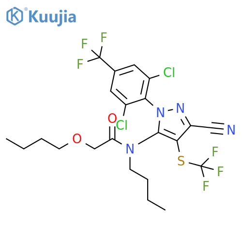 Acetamide,2-butoxy-N-butyl-N-[3-cyano-1-[2,6-dichloro-4-(trifluoromethyl)phenyl]-4-[(trifluoromethyl)thio]-1H-pyrazol-5-yl]- structure