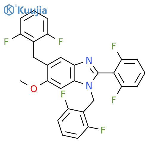 1H-Benzimidazole,2-(2,6-difluorophenyl)-1,5-bis[(2,6-difluorophenyl)methyl]-6-methoxy- structure