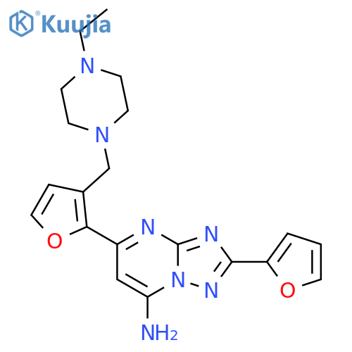 [1,2,4]Triazolo[1,5-a]pyrimidin-7-amine,5-[3-[(4-ethyl-1-piperazinyl)methyl]-2-furanyl]-2-(2-furanyl)- structure