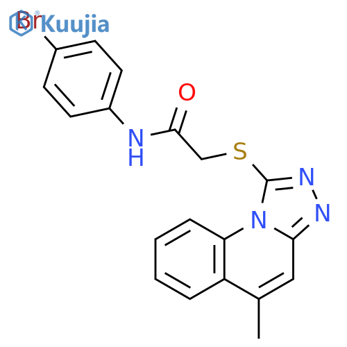 N-(4-bromophenyl)-2-({5-methyl-1,2,4triazolo4,3-aquinolin-1-yl}sulfanyl)acetamide structure