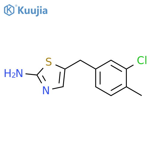 5-(3-chloro-4-methylphenyl)methyl-1,3-thiazol-2-amine structure