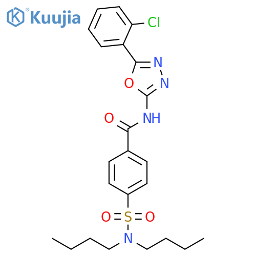 N-5-(2-chlorophenyl)-1,3,4-oxadiazol-2-yl-4-(dibutylsulfamoyl)benzamide structure