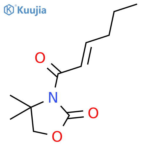 2-Oxazolidinone, 4,4-dimethyl-3-(1-oxo-2-hexenyl)- structure