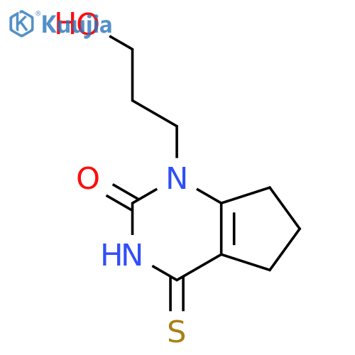 1-(3-hydroxypropyl)-4-sulfanylidene-1H,2H,3H,4H,5H,6H,7H-cyclopentadpyrimidin-2-one structure