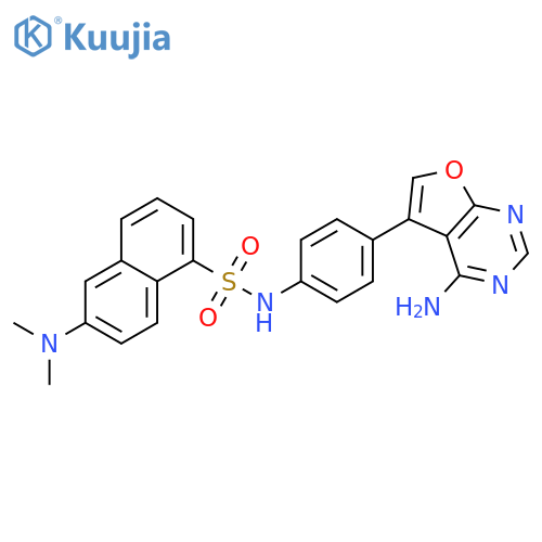 1-Naphthalenesulfonamide,N-[4-(4-aminofuro[2,3-d]pyrimidin-5-yl)phenyl]-6-(dimethylamino)- structure