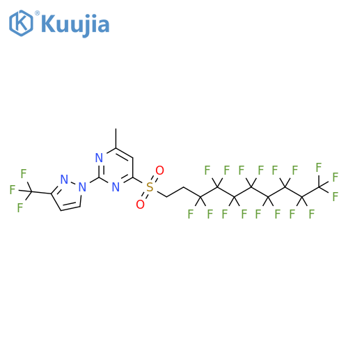 Pyrimidine,4-[(3,3,4,4,5,5,6,6,7,7,8,8,9,9,10,10,10-heptadecafluorodecyl)sulfonyl]-6-methyl-2-[3-(trifluoromethyl)-1H-pyrazol-1-yl]- structure