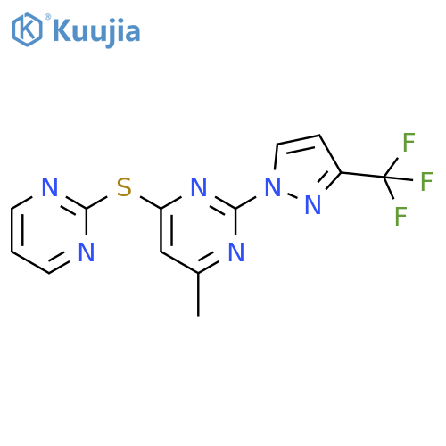 Pyrimidine,4-methyl-6-(2-pyrimidinylthio)-2-[3-(trifluoromethyl)-1H-pyrazol-1-yl]- structure