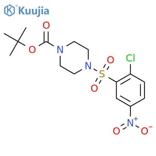 1-Piperazinecarboxylic acid, 4-[(2-chloro-5-nitrophenyl)sulfonyl]-,1,1-dimethylethyl ester structure