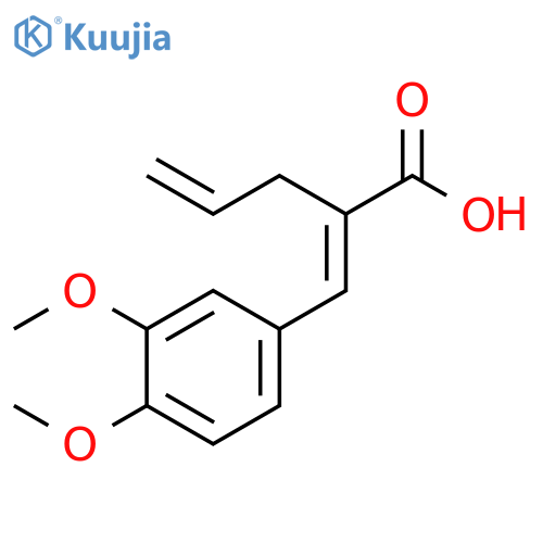 4-Pentenoic acid, 2-[(3,4-dimethoxyphenyl)methylene]-, (2E)- structure