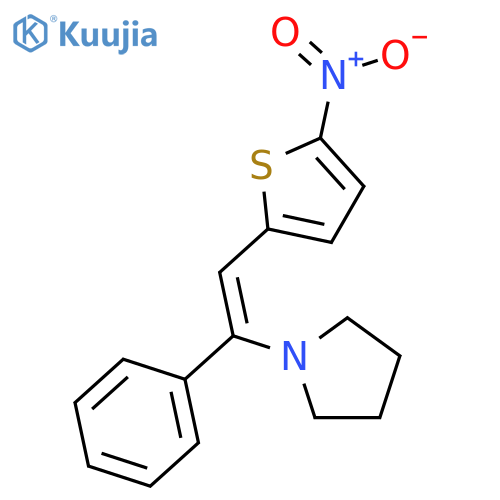 Pyrrolidine, 1-[(1E)-2-(5-nitro-2-thienyl)-1-phenylethenyl]- structure