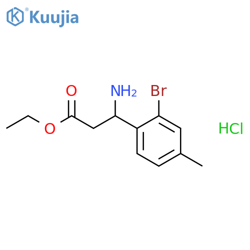 Ethyl 3-amino-3-(2-bromo-4-methylphenyl)propanoate, HCl structure