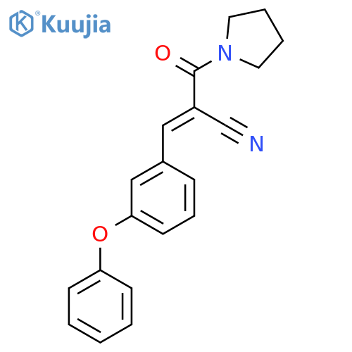 3-(3-Phenoxyphenyl)-2-(pyrrolidine-1-carbonyl)prop-2-enenitrile structure
