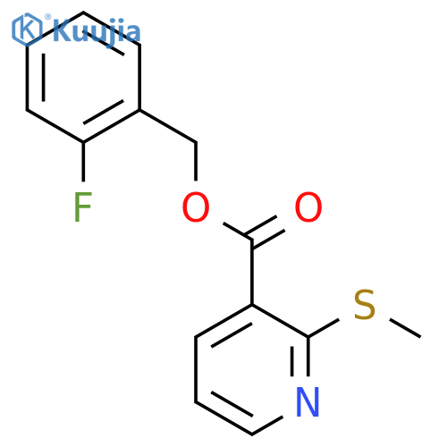 (2-fluorophenyl)methyl 2-(methylsulfanyl)pyridine-3-carboxylate structure