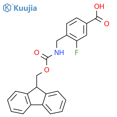 4-[({[(9H-fluoren-9-yl)methoxy]carbonyl}amino)methyl]-3-fluorobenzoic acid structure