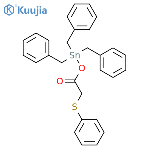 Stannane, tris(phenylmethyl)[[(phenylthio)acetyl]oxy]- structure