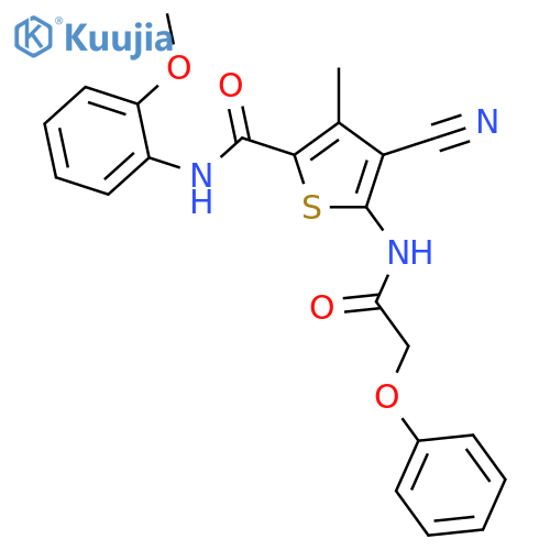 <br>4-Cyano-3-methyl-5-(2-phenoxy-acetylamino)-thiophene-2-carboxylic acid (2-m ethoxy-phenyl)-amide structure