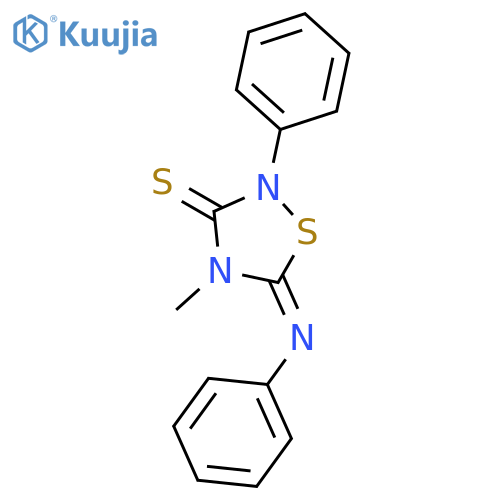 1,2,4-Thiadiazolidine-3-thione, 4-methyl-2-phenyl-5-(phenylimino)- structure