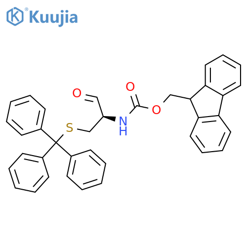9H-Fluoren-9-ylmethyl N-(2R)-1-oxo-3-(triphenyl-methyl)sulfanylpropan-2-ylcarbamate structure