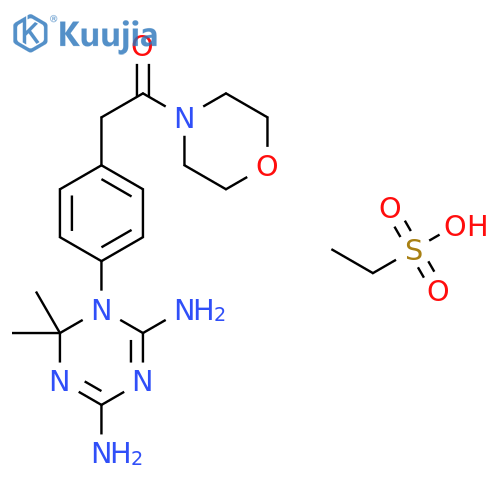 2-[4-(4,6-diamino-2,2-dimethyl-1,3,5-triazin-1-yl)phenyl]-1-morpholin-4-ylethanone;ethanesulfonic Acid structure