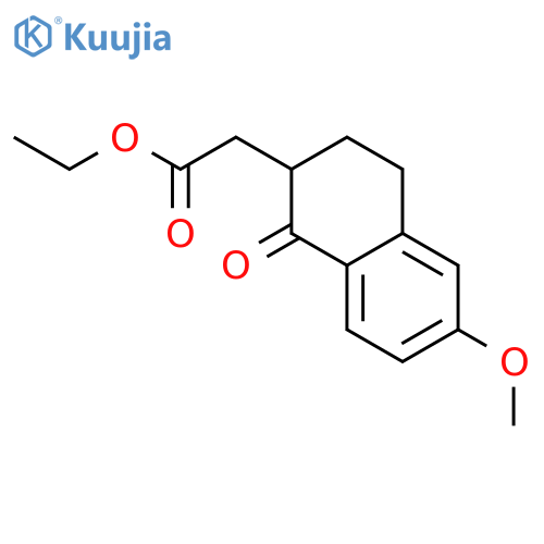 Ethyl (6-methoxy-1-oxo-1,2,3,4-tetrahydro-2-naphthalenyl)acetate structure