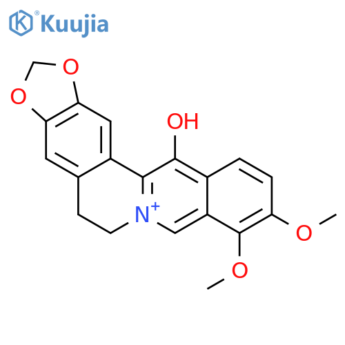 Benzo[g]-1,3-benzodioxolo[5,6-a]quinolizinium,5,6-dihydro-13-hydroxy-9,10-dimethoxy- structure