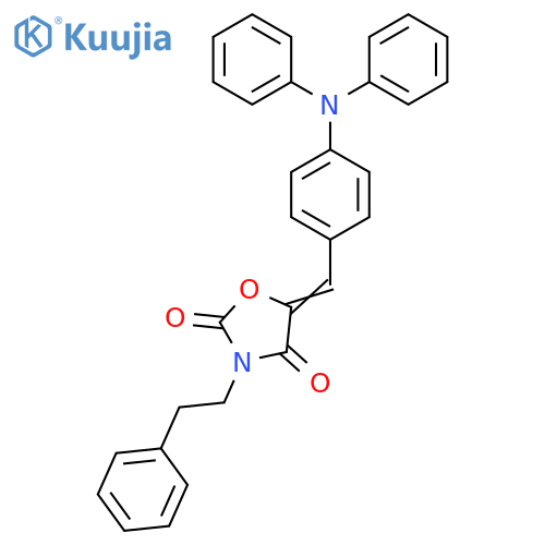 5-[[4-(N-Phenylanilino)phenyl]methylidene]-3-(2-phenylethyl)-1,3-oxazolidine-2,4-dione structure